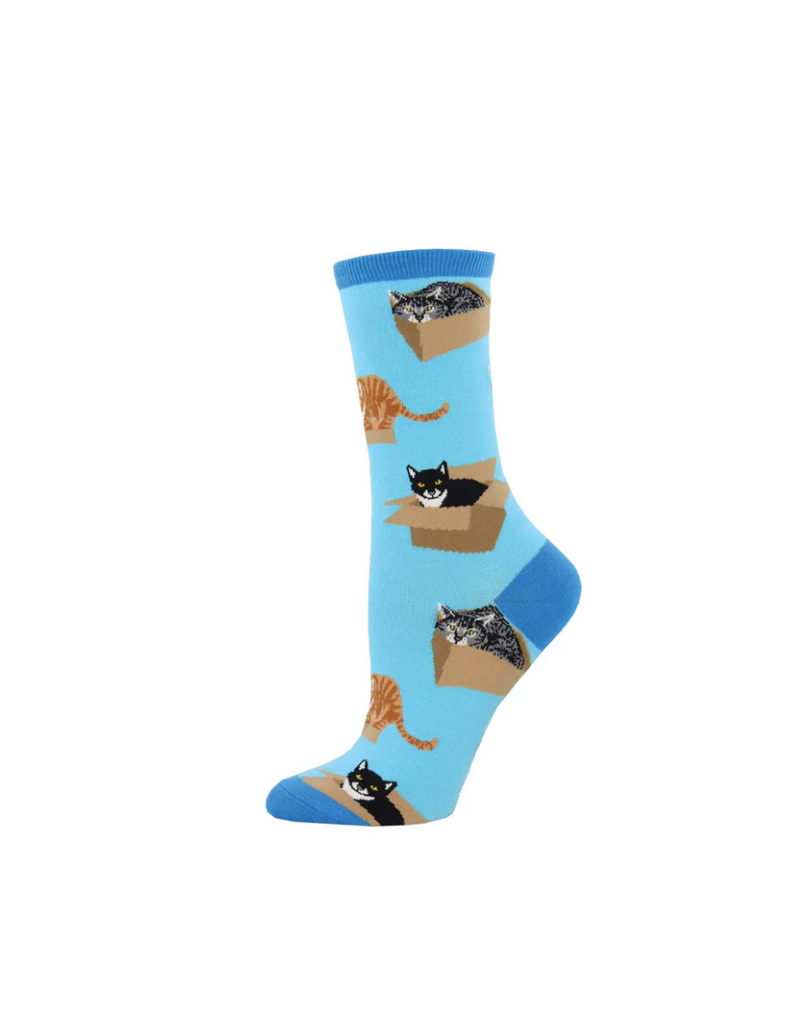Socksmith Canada Inc Cat In A Box-Azure-Womens/5-10.5