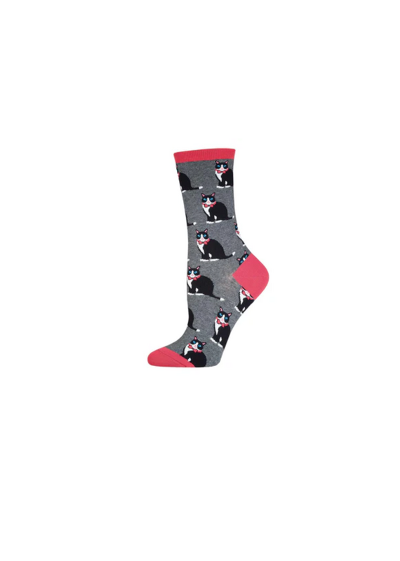 Socksmith Canada Inc Tuxedo Cats-Heather Gray-Women's/5-10.5