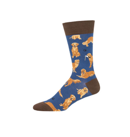 Socksmith Canada Inc Golden Retrievers Socks-Blue/Mens