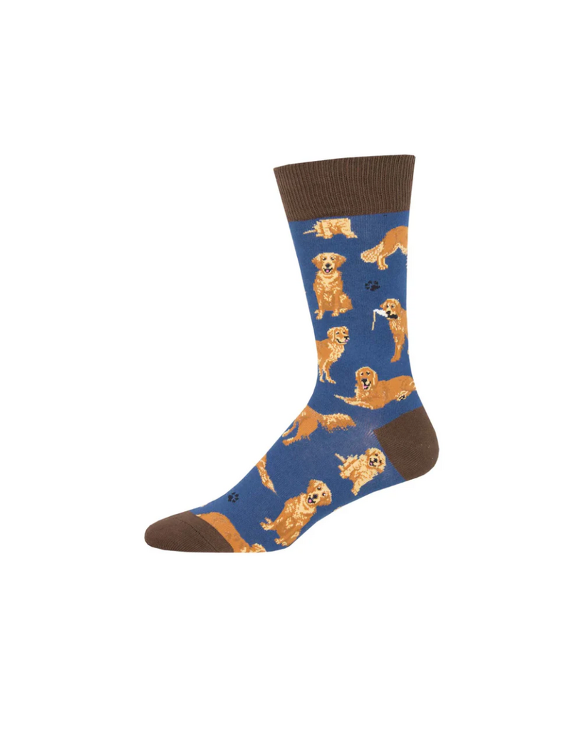 Socksmith Canada Inc Golden Retrievers Socks-Blue/Mens
