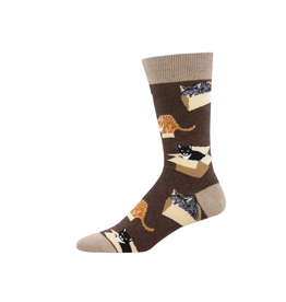 Socksmith Canada Inc Cat In A Box-Brown-Mens/7-12.5