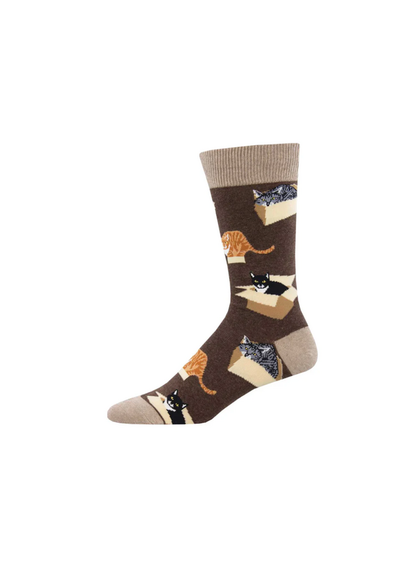 Socksmith Canada Inc Cat In A Box-Brown-Mens/7-12.5