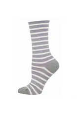 Socksmith Canada Inc Bamboo-Sailor Stripe Roll Top-Lavender/Ladies