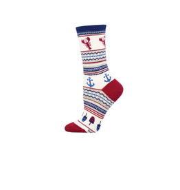 Socksmith Canada Inc Lobster Fair Isle-White-Women's/5-10.5