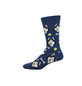 Socksmith Canada Inc Give A Dog A Bone-Denim-Mens/7-12.5