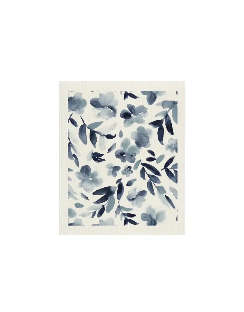 Harman Watercolor Blue Floral Sponge Cloth-Blue