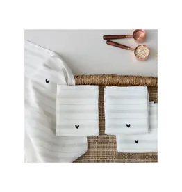Harman Heart Stripe With Love Tea Towel-Set Of 2