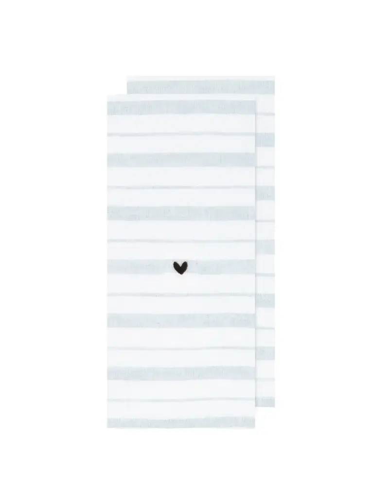 Harman Heart Stripe With Love Tea Towel-Set Of 2