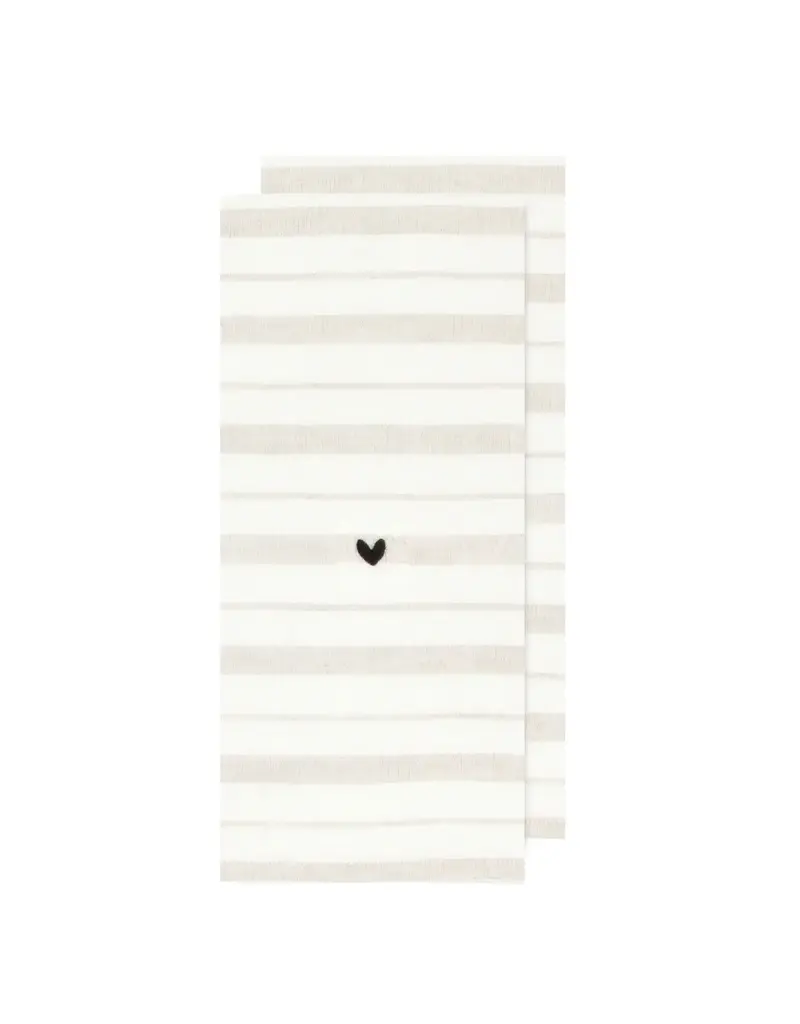 Harman Heart Stripe With Love Tea Towel-Set Of 2