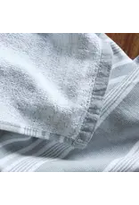 Harman Wide Stripe Single Terry Reverse Towel-Grey