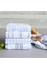 Harman Kitchen Stripe Single Terry Reverse Towel-Grey