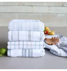 Harman Kitchen Stripe Single Terry Reverse Towel-Grey