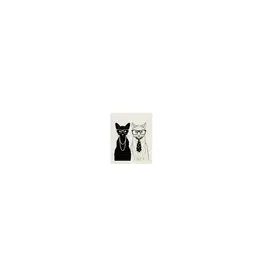 Harman Cat Couple Sponge Cloth Multi