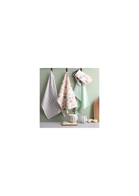 Harman Neutral Pumpkins Tea Towel-Set Of 3
