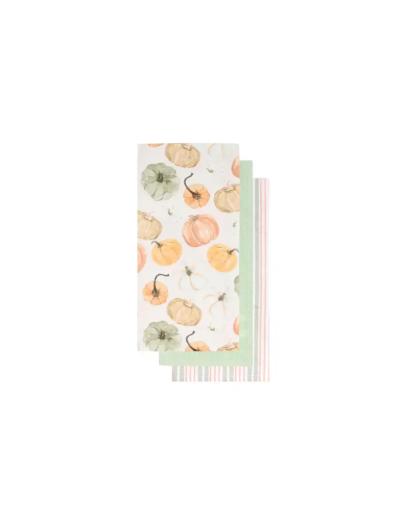 Harman Neutral Pumpkins Tea Towel-Set Of 3