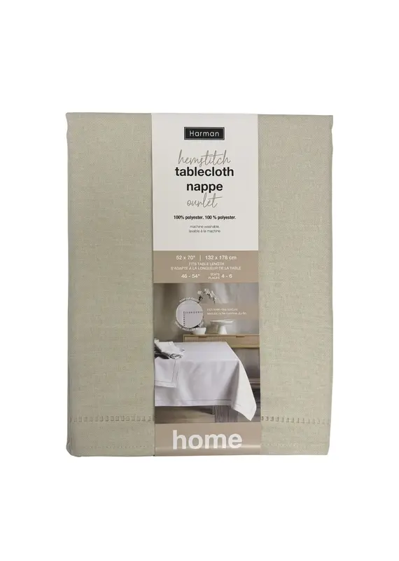 Harman Hemstitch Table Cloth-52x70-Linen
