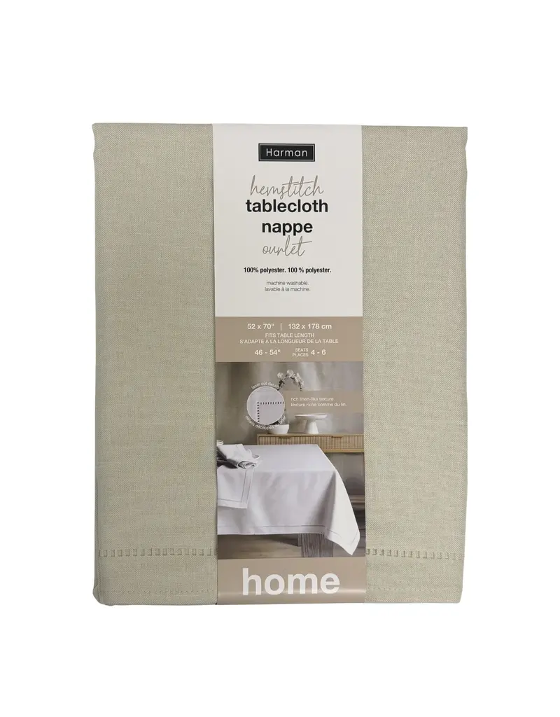 Harman Hemstitch Table Cloth-52x70-Linen