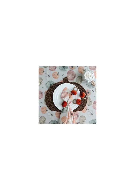 Harman Velvet Pumpkin Napkin Ring-Set Of 4-Orange