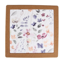 Harman Watercolor Garden Oversized Ceramic & Cork Trivet