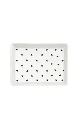 Harman With Love Rectangle Heart Tray-White