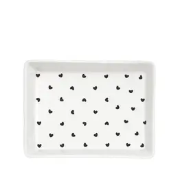 Harman With Love Rectangle Heart Tray-White
