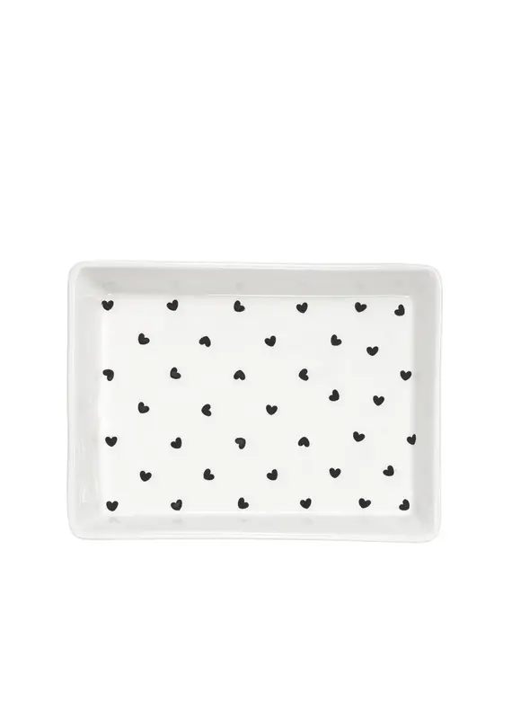 Harman With Love Rectangle Heart Tray-White