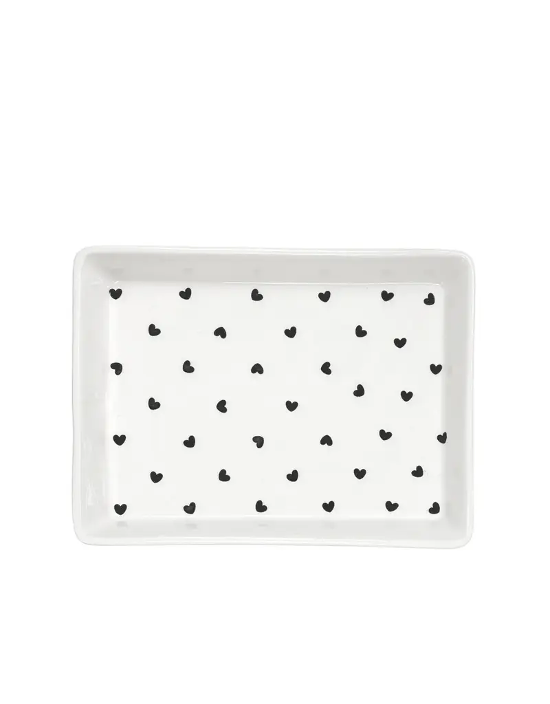 Harman With Love Rectangle Heart Tray-White