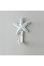 North American Country Home Starfish Iron Nautical Hook-White