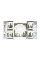 Studio 1811 Festive Trees 100ml (3.4oz) Espresso Cup & Saucer Set of 4