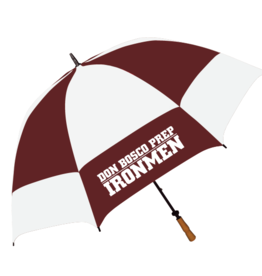 6400 Large Maroon and White Diamond Back Umbrella