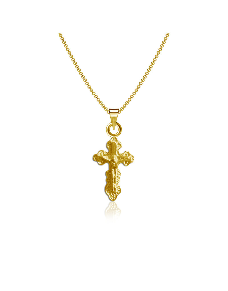 3D Cross Necklace Godl Plated