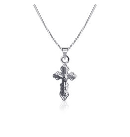 3D Cross Necklace Silver