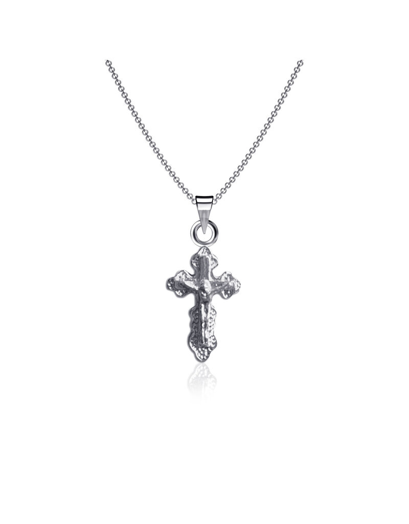 3D Cross Necklace Silver