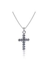 Dayna Designs Crystal Cross Pendant Necklace - Silver