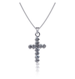 Dayna Designs Crystal Cross Pendant Necklace - Silver