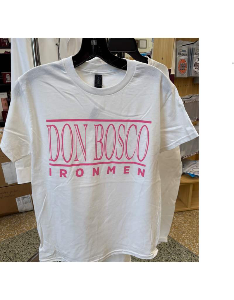 Gildan WhiteTShirtDonBoscoIronmeninPink