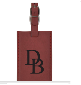 LXG Burgundy Leather Luggage Tags
