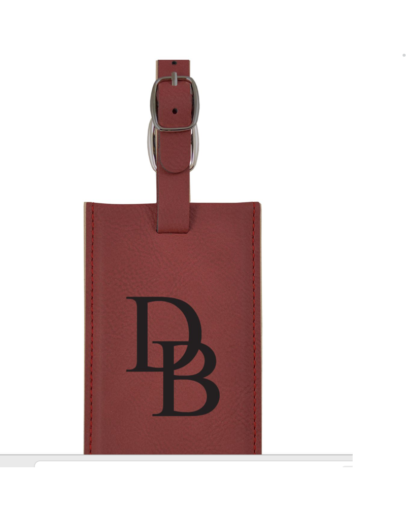 LXG Burgundy Leather Luggage Tags