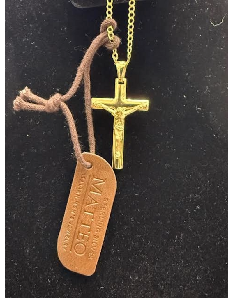 Matteo Sterling Silver Crucifix with 24 inch chain