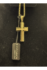 Edforce Edforce Stainless steel and gold plated cross with 24 inch chain