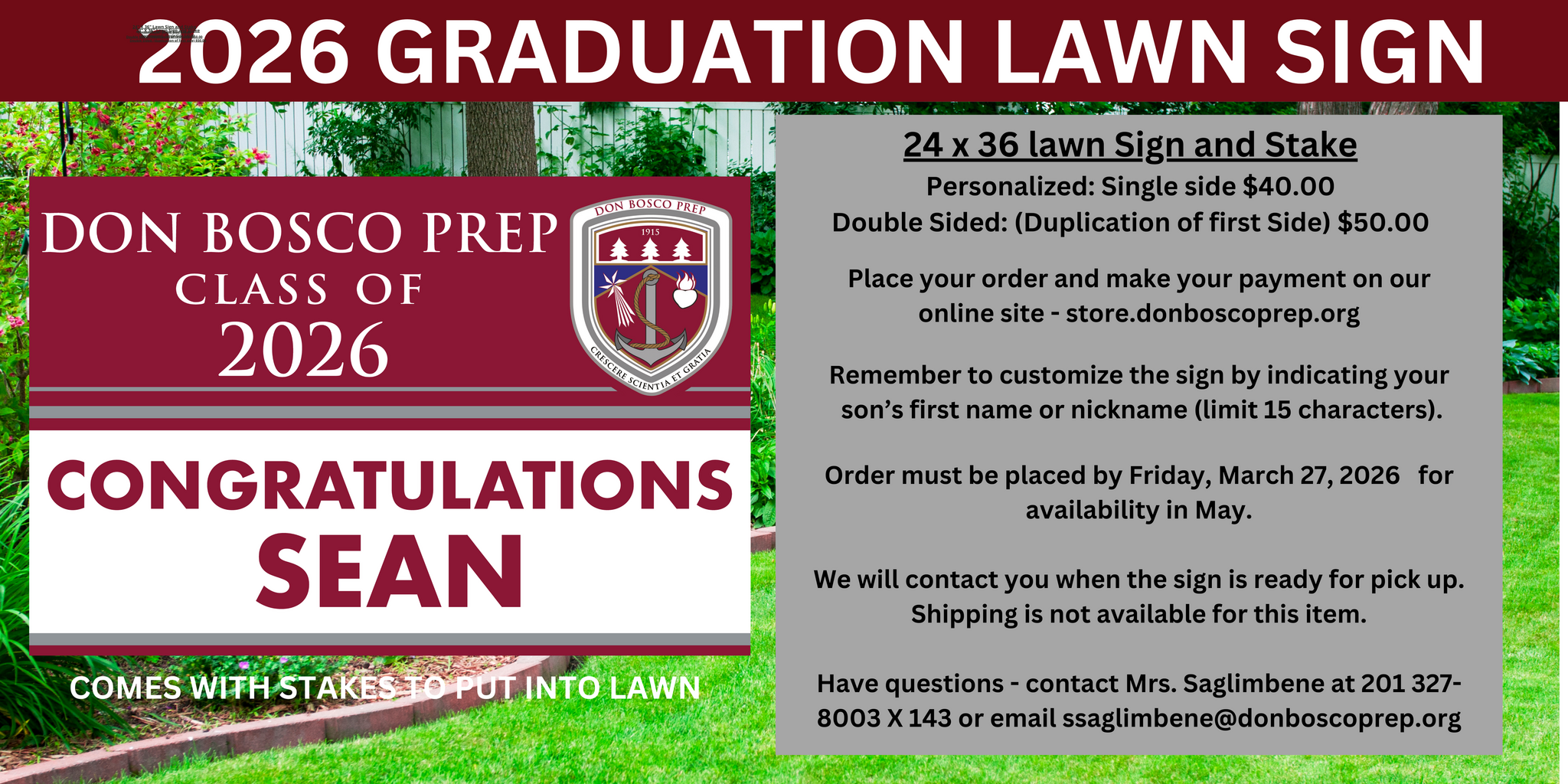 2026  Graduation Lawn Signs