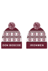 NEI MaroonKnitHatWithCuff/PompomDonBoscoIronmen
