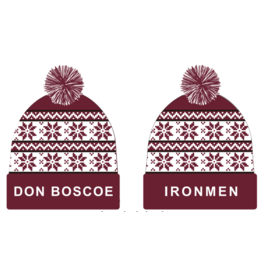 NEI MaroonKnitHatWithCuff/PompomDonBoscoIronmen