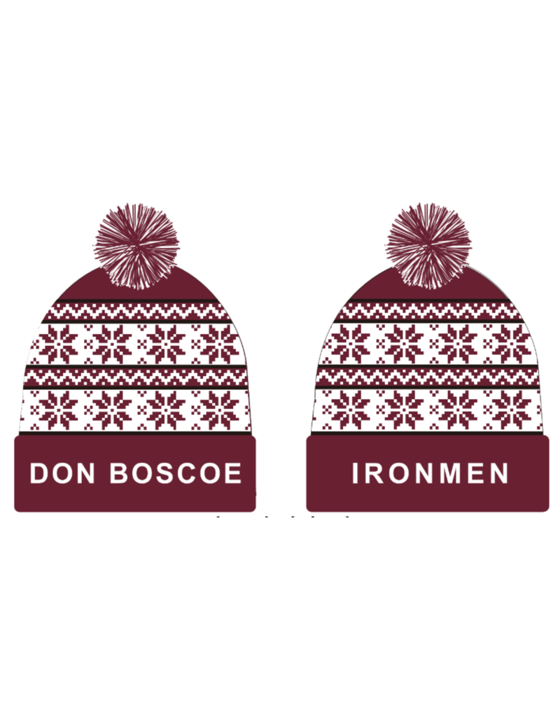 NEI MaroonKnitHatWithCuff/PompomDonBoscoIronmen