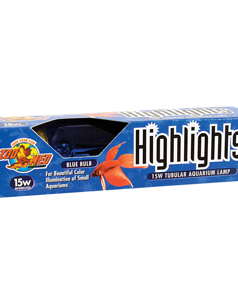 Zoo Med Highlights Incandescent Tubular Lamp - Blue - 15 W
