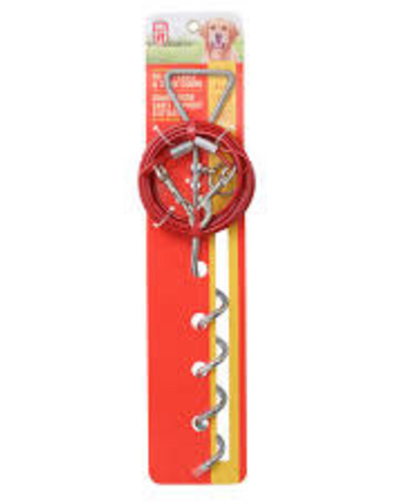 Dogit Dogit Cork-Screw Tie-Out Stake & Cable - Combo Set - 15 ft