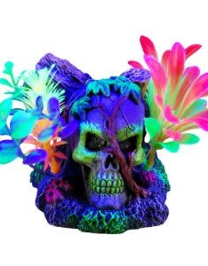 Marina Marina iGlo Ornament - Skull with Vines and Plants 4.5"