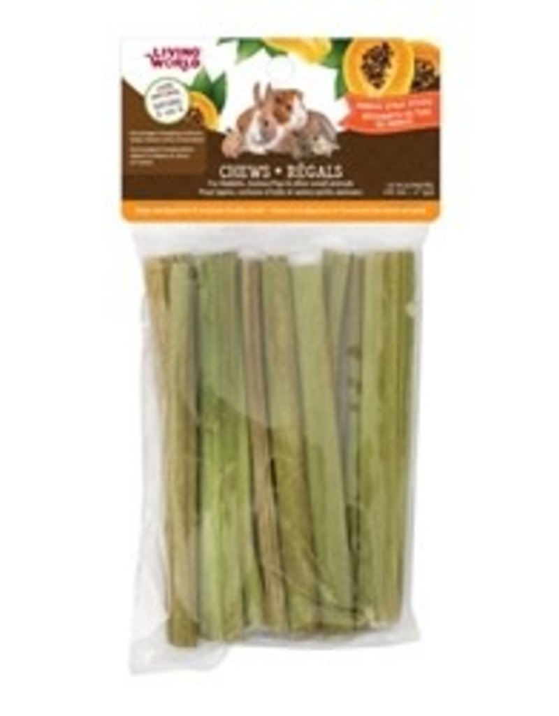 Living World Small Animal Chews - Papaya Stalk Sticks - 10 pieces