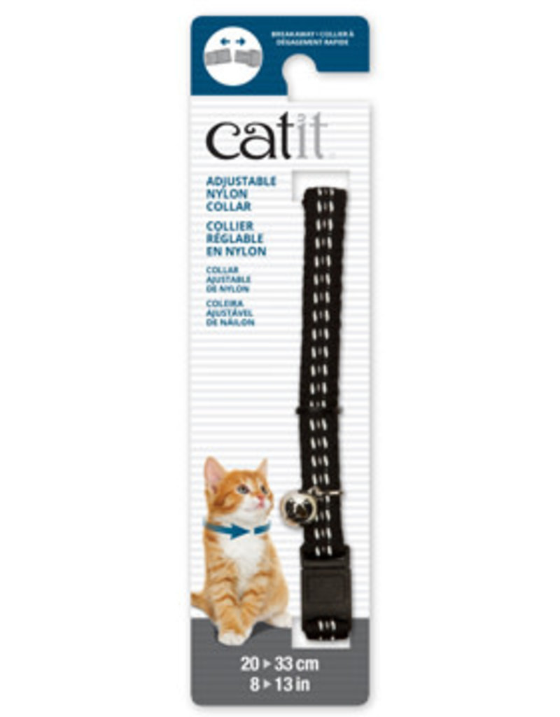 Catit Catit Adjustable Breakaway Nylon Collar - Reflective Black