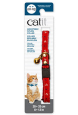Catit Catit Adjustable Breakaway Nylon Collar with Rivets - Red Nautical - 20-33 cm (8-13 in)